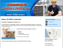 Tablet Screenshot of goodrichheating.com